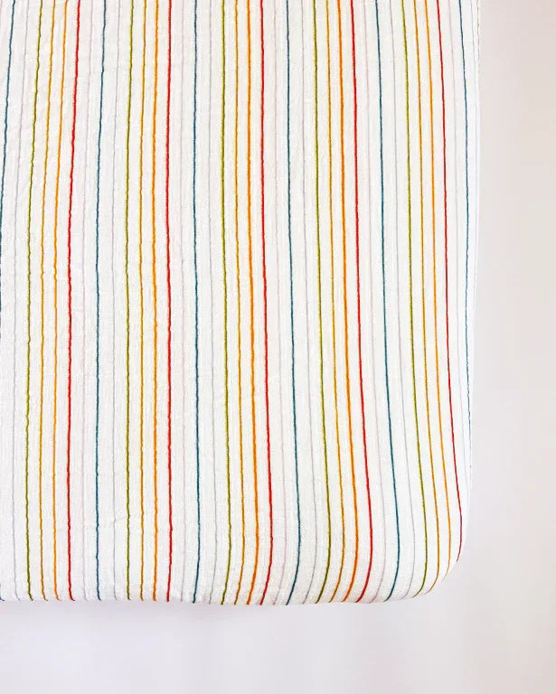 Rainbow Stripe Crib Sheet - BIG FRENCHIES