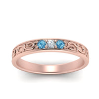 Classic Mens 3 Stone Wedding Band