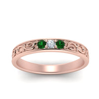 Classic Mens 3 Stone Wedding Band