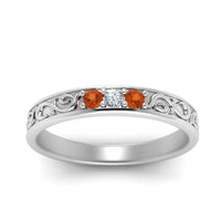 Classic Mens 3 Stone Wedding Band