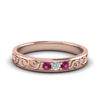 Classic Mens 3 Stone Wedding Band