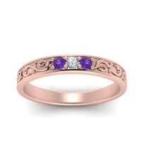 Classic Mens 3 Stone Wedding Band