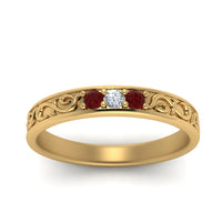 Classic Mens 3 Stone Wedding Band