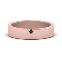 Classic V Shaped Solitaire Stone Mens Band