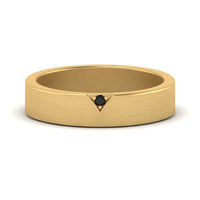 Classic V Shaped Solitaire Stone Mens Band