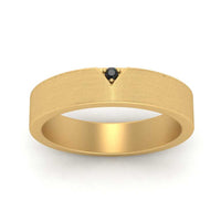 Classic V Shaped Solitaire Stone Mens Band