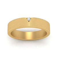Classic V Shaped Solitaire Stone Mens Band