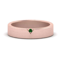 Classic V Shaped Solitaire Stone Mens Band