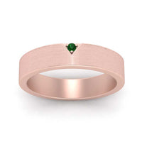 Classic V Shaped Solitaire Stone Mens Band