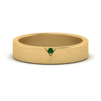Classic V Shaped Solitaire Stone Mens Band