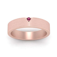Classic V Shaped Solitaire Stone Mens Band