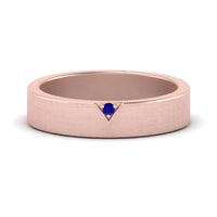 Classic V Shaped Solitaire Stone Mens Band