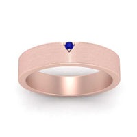 Classic V Shaped Solitaire Stone Mens Band