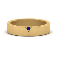 Classic V Shaped Solitaire Stone Mens Band