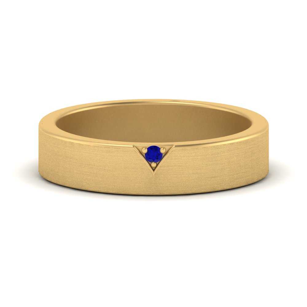 Classic V Shaped Solitaire Stone Mens Band