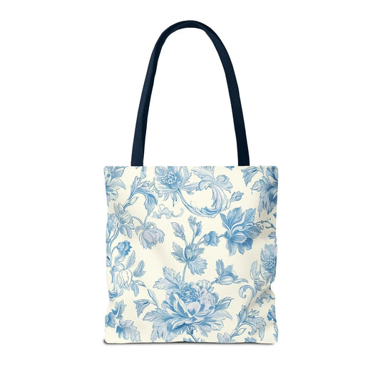 Claude Monet Water Lily Tote Bag with Letter, Colorful Initial Tote Bag with Gingham and Vintage Aesthetic Toile: H - BIG FRENCHIES