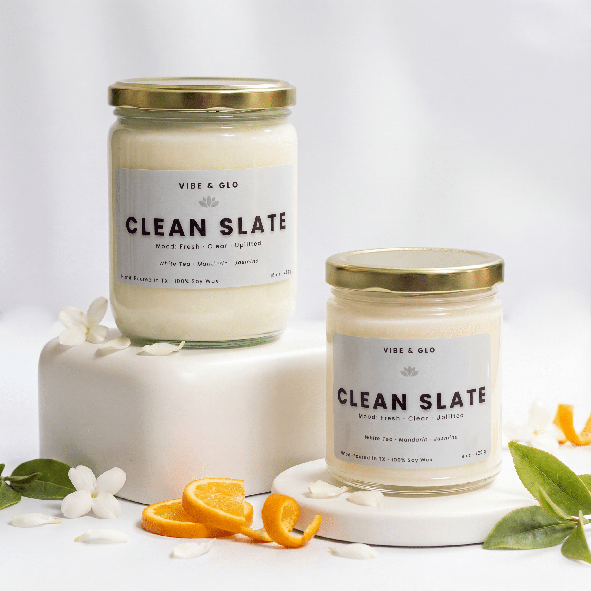 Clean Slate – White Tea & Jasmine Soy Candle - BIG FRENCHIES
