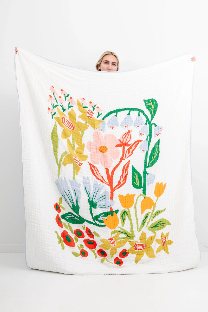 Cottage Garden Throw Blanket - BIG FRENCHIES
