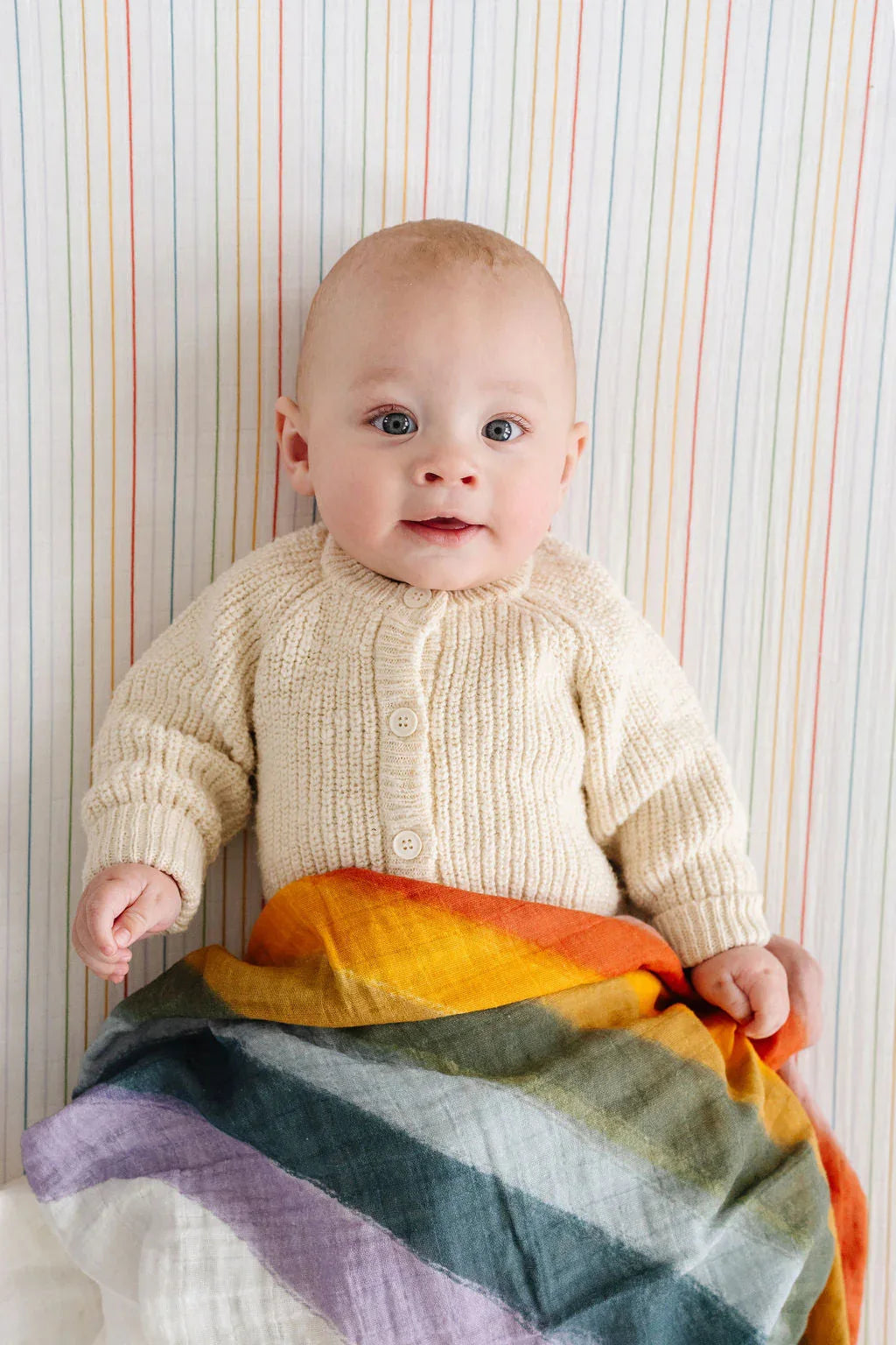 Rainbow Stripe Crib Sheet - BIG FRENCHIES