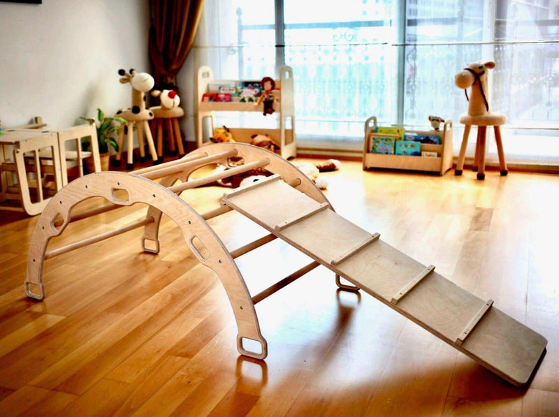 Climbing Arch with Ladder Ramp and Star Pillow Set | Wooden Climber Set - BIG FRENCHIES