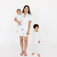 Cloud Stripe Short Sleeve & Shorts Bamboo Women's Pajama Set