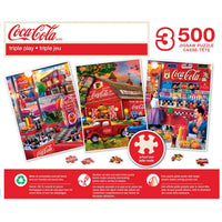 Coca-Cola - 500 Piece Jigsaw Puzzles 3 Pack by Masterpieces Puzzles - BIG FRENCHIES