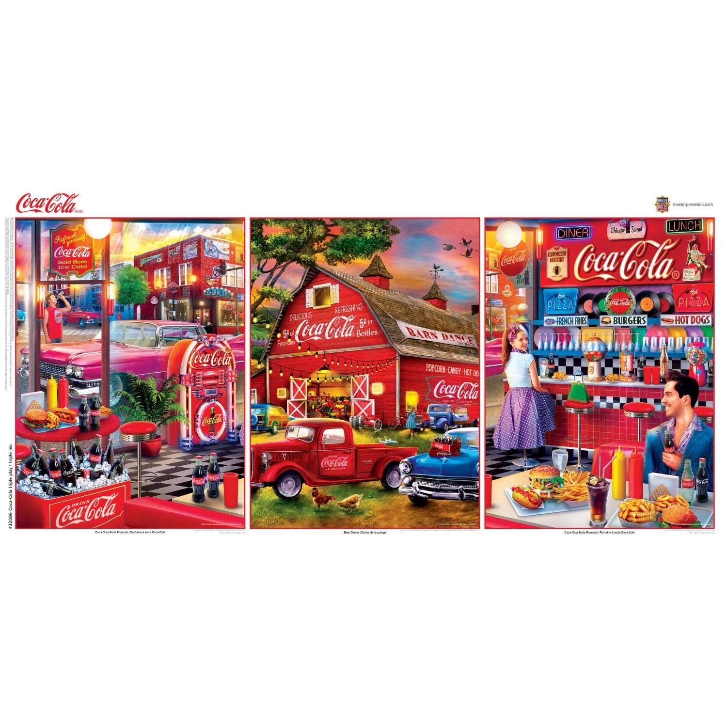 Coca-Cola - 500 Piece Jigsaw Puzzles 3 Pack by Masterpieces Puzzles - BIG FRENCHIES