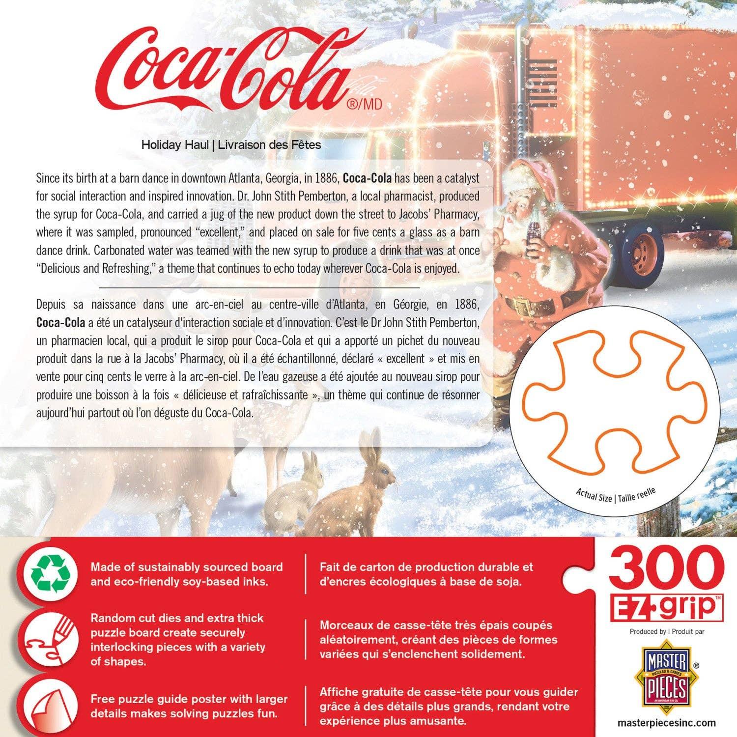 Coca-Cola Holiday Haul 300 Piece EZ Grip Jigsaw Puzzle by Masterpieces Puzzles - BIG FRENCHIES