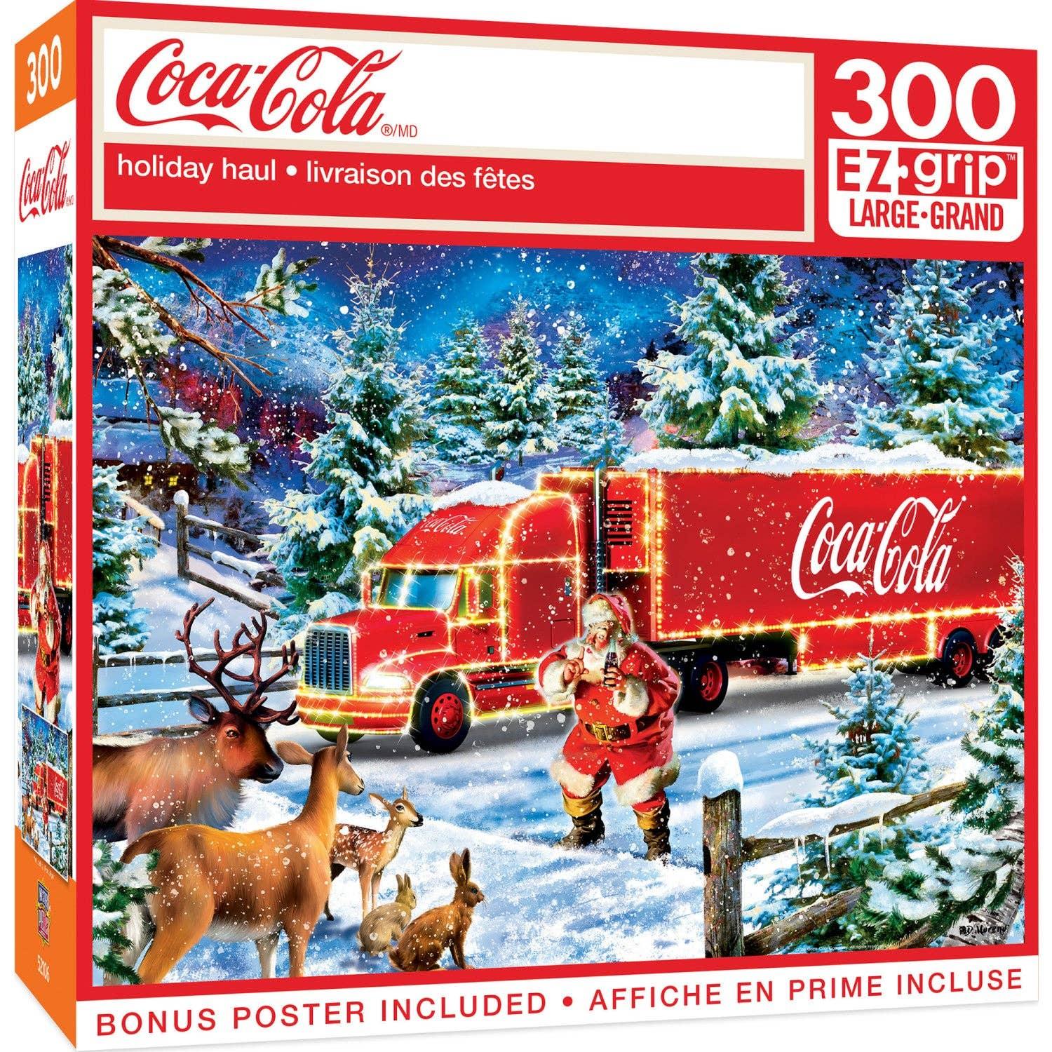 Coca-Cola Holiday Haul 300 Piece EZ Grip Jigsaw Puzzle by Masterpieces Puzzles - BIG FRENCHIES
