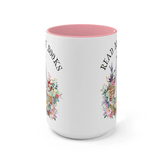 Coffee Mug for Librarian: Read More Books | 15 Oz Coffee Mug with Floral Ghost - BIG FRENCHIES