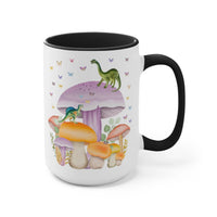 Coffee Mug with Dinosaurs and Mushrooms: 15 Oz Coffee Mug - BIG FRENCHIES