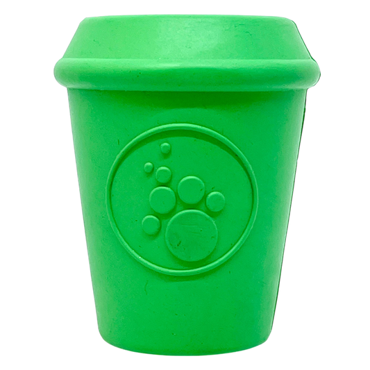 Coffee Cup Rubber Dog Chew Toy for Power Chewers | Treat Dispenser | USA Made - BIG FRENCHIES