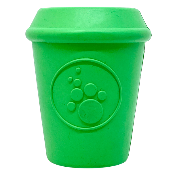 Coffee Cup Rubber Dog Chew Toy for Power Chewers | Treat Dispenser | USA Made - BIG FRENCHIES
