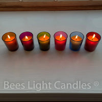 Colored Glass Votive Holders with or without Beeswax Candles - BIG FRENCHIES