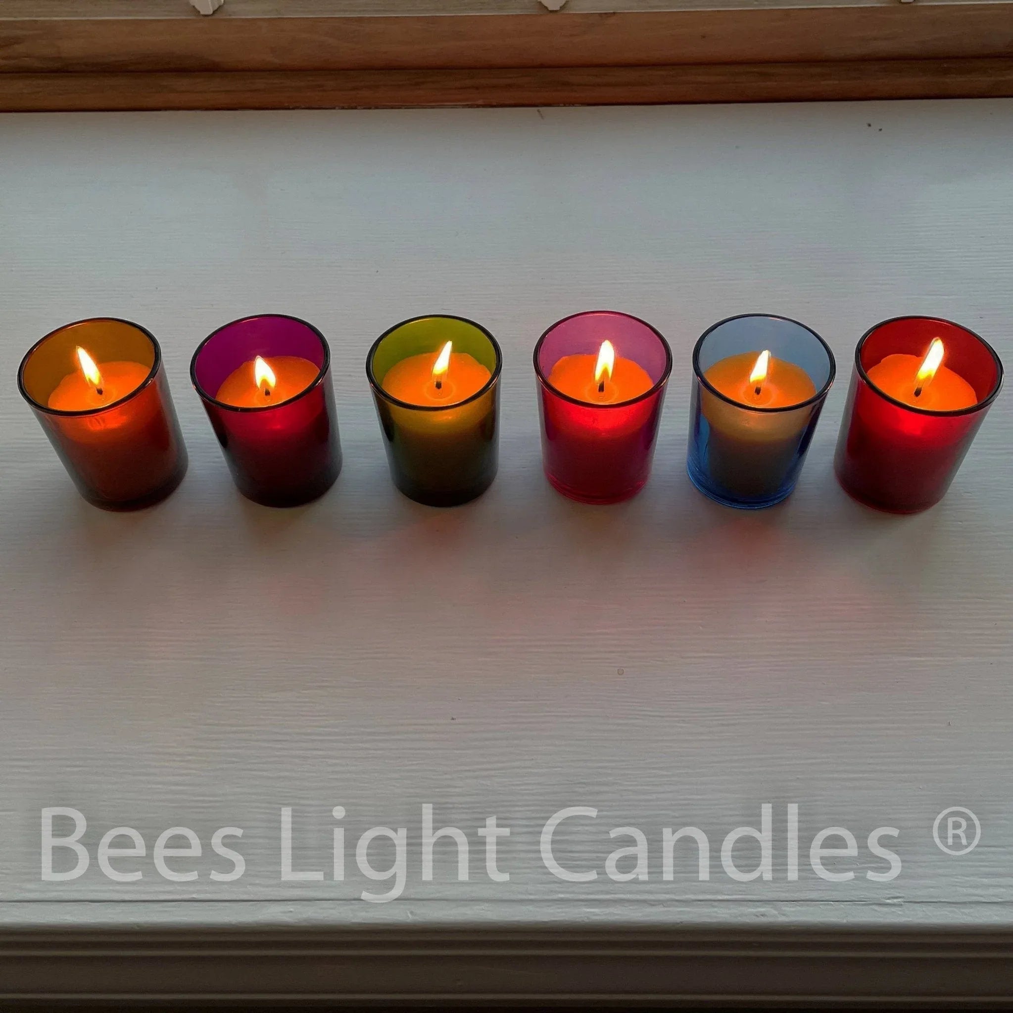 Colored Glass Votive Holders with or without Beeswax Candles - BIG FRENCHIES