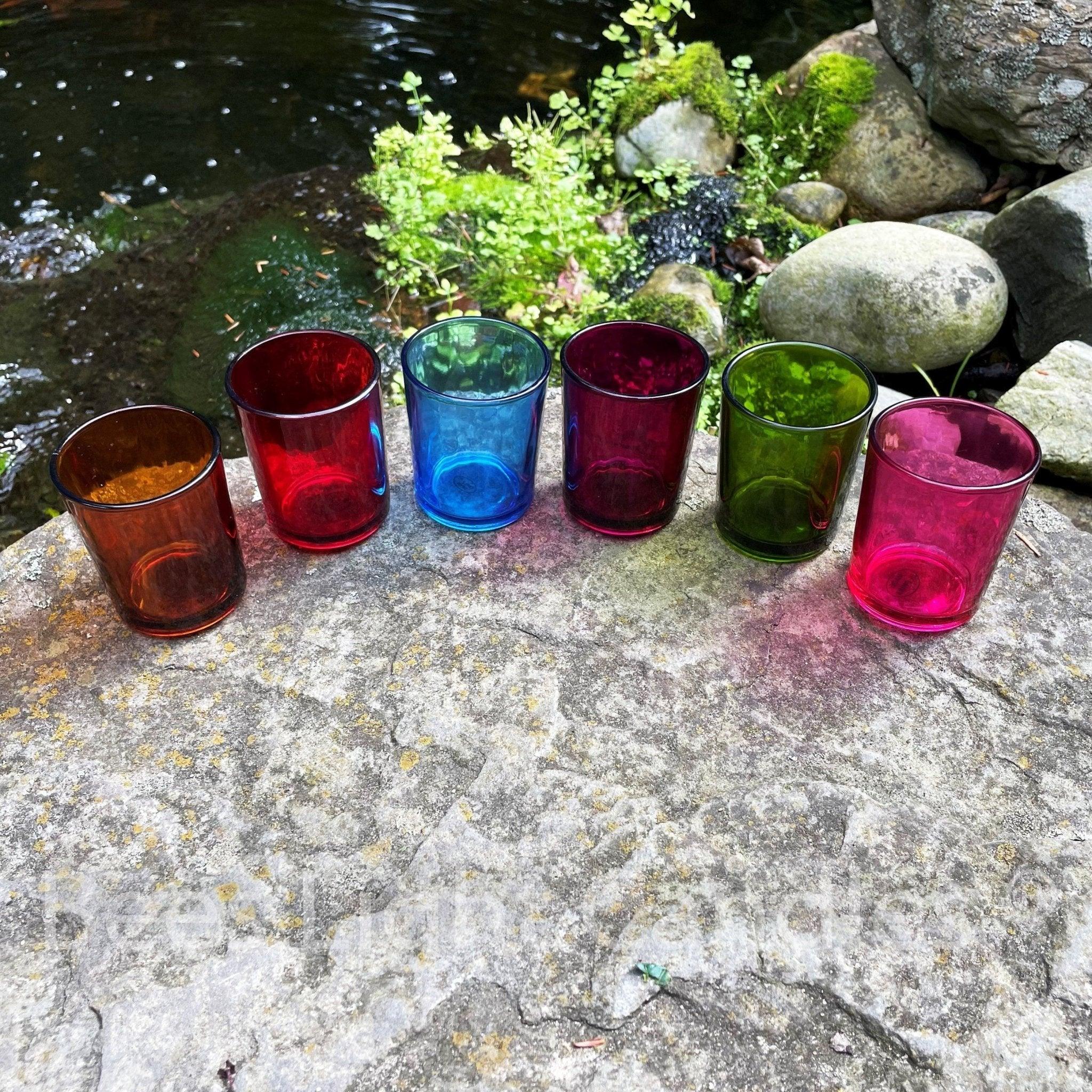 Colored Glass Votive Holders with or without Beeswax Candles - BIG FRENCHIES