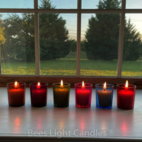 Colored Glass Votive Holders with or without Beeswax Candles - BIG FRENCHIES