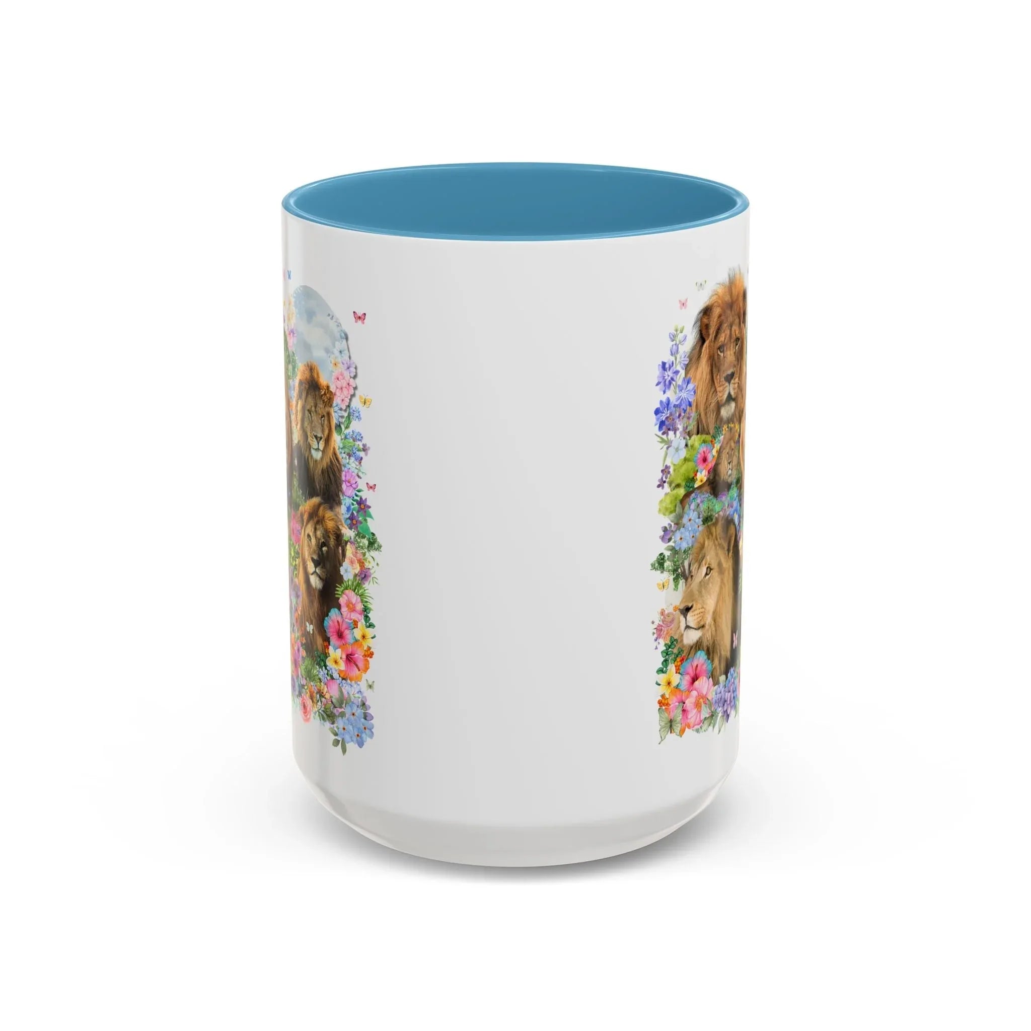 Colorful Big Cat Animal Lover Coffee Mug: Lions in Flowers - BIG FRENCHIES