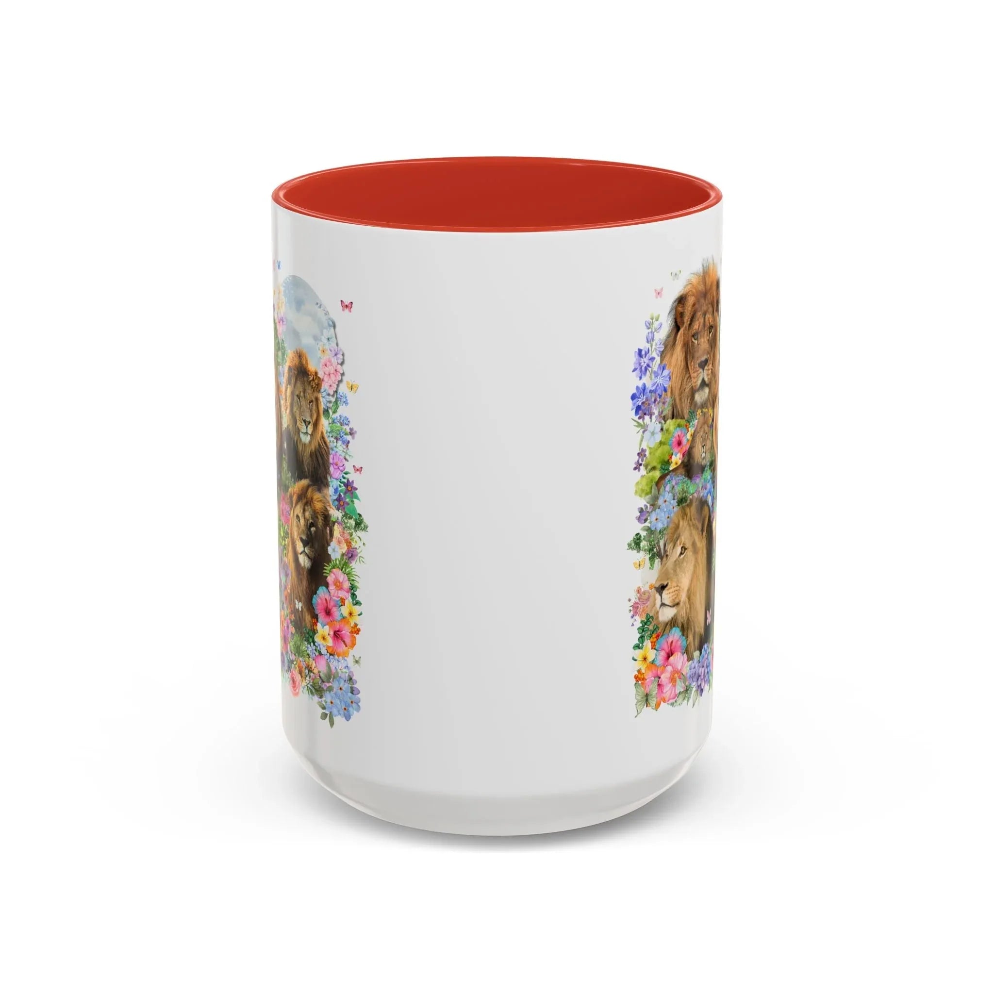 Colorful Big Cat Animal Lover Coffee Mug: Lions in Flowers - BIG FRENCHIES