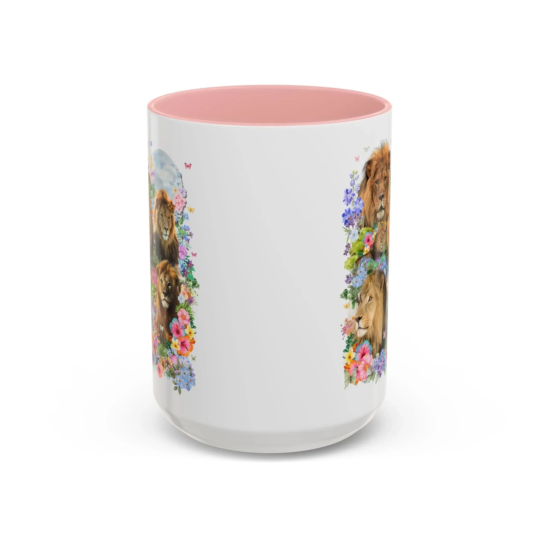 Colorful Big Cat Animal Lover Coffee Mug: Lions in Flowers - BIG FRENCHIES