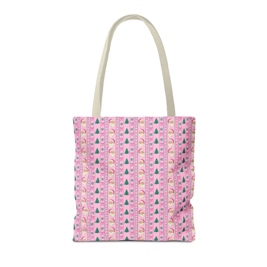 Colorful Christmas Tote Bag with Initial, Cute Matching Holiday Tote Bag for Sorority Sisters or Family, Nostalgic Maximalist Vibes: D - BIG FRENCHIES