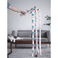 Colorful Rod Wand Feather Teaser Exerciser For Cats Soft Funny Interactive Toy For Pets Cute Cat Accessories