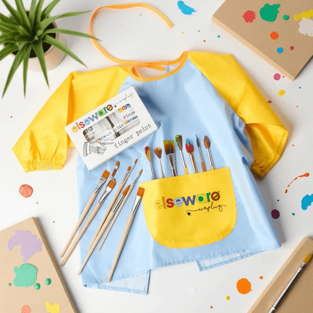 Mess-Free Kids Paint Bundle | All-Natural Finger Paint & Art Smock Set - BIG FRENCHIES