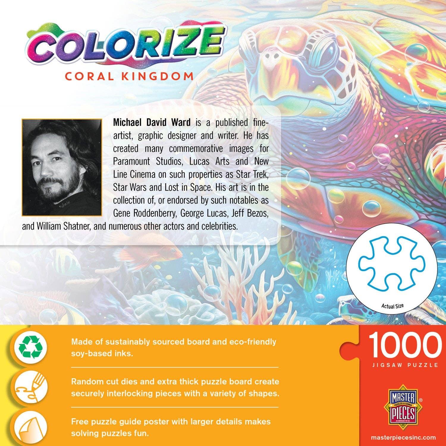 Colorize Coral Kingdom 1000 Piece Puzzle | Masterpieces Puzzles - BIG FRENCHIES