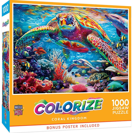 Colorize Coral Kingdom 1000 Piece Puzzle | Masterpieces Puzzles - BIG FRENCHIES