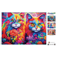 Colorize - Rainbow Whiskers 1000 Piece Puzzle by Masterpieces - BIG FRENCHIES