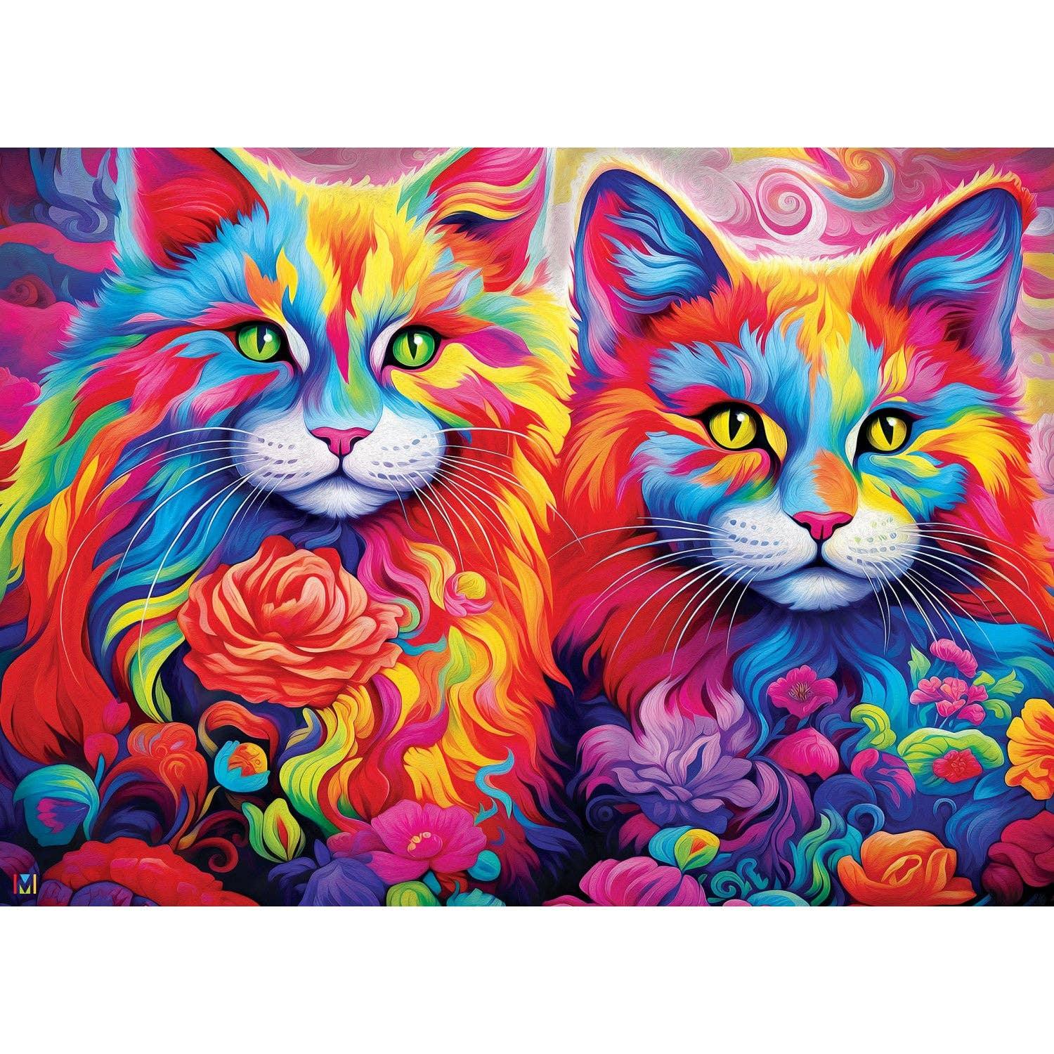 Colorize - Rainbow Whiskers 1000 Piece Puzzle by Masterpieces - BIG FRENCHIES
