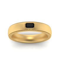 Comfort Fit Mens Milgrain Outline Ring