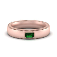 Comfort Fit Mens Milgrain Outline Ring