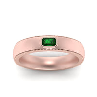 Comfort Fit Mens Milgrain Outline Ring